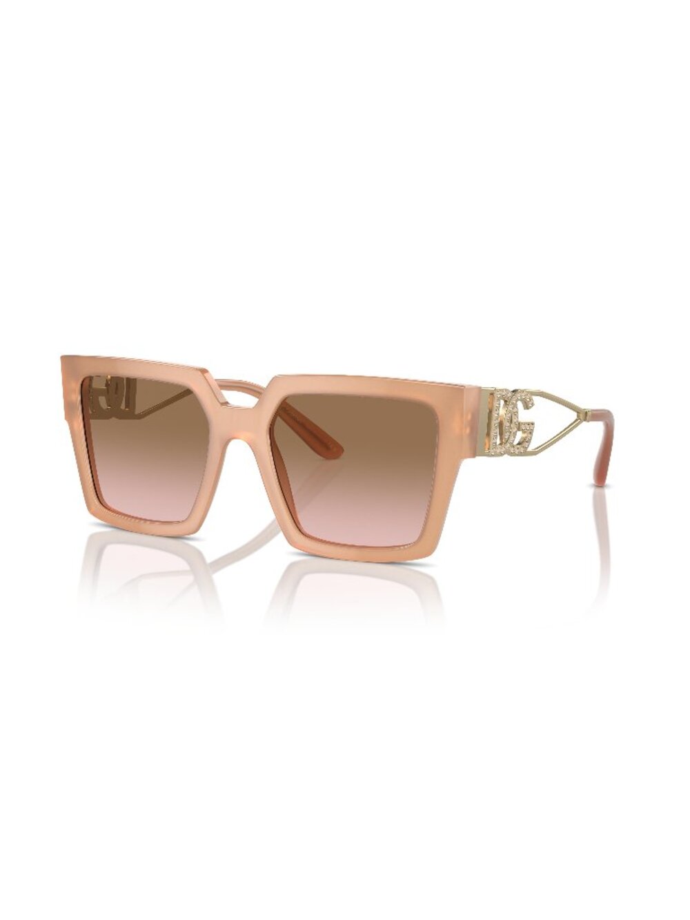 New Dolce&Gabbana Women's Sunglasses Multicolor Square Pink Lens Acetate Frame